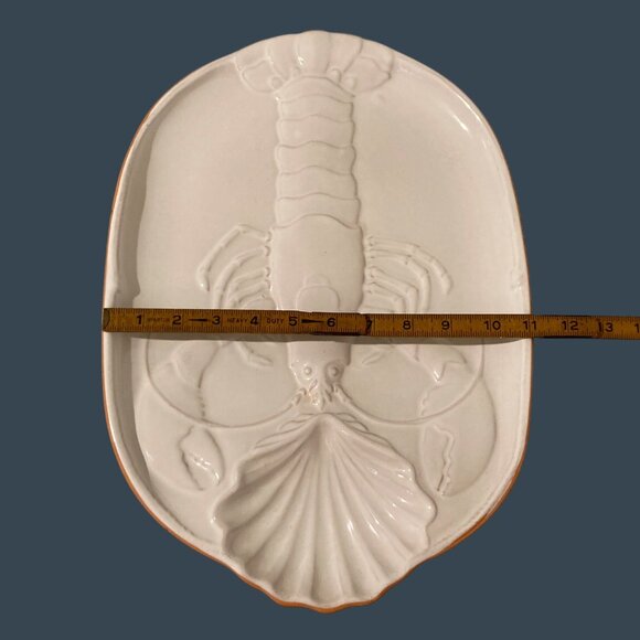 Romertoph Lobster Platter White Glazed Terracotta Rosa Reco Oval Serving Dish - Picture 6 of 6
